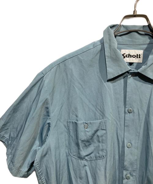 Schott（ショット）Schott (ショット) 刺繍 T/C ワークシャツ ブルー サイズ:SIZE XLの古着・服飾アイテム