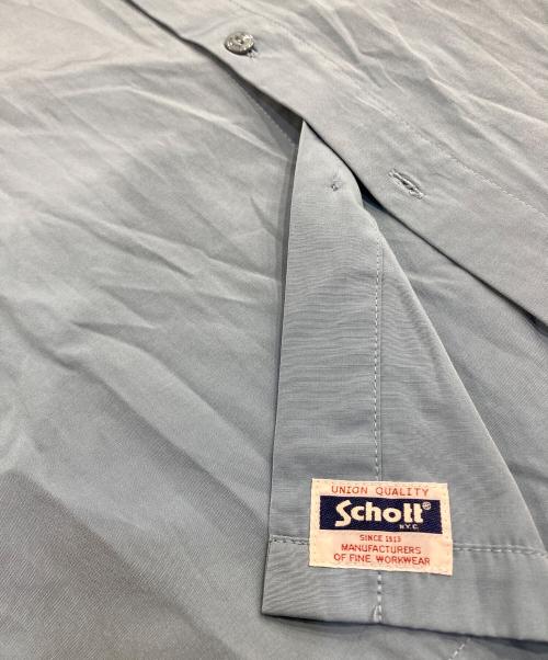 Schott（ショット）Schott (ショット) 刺繍 T/C ワークシャツ ブルー サイズ:SIZE XLの古着・服飾アイテム