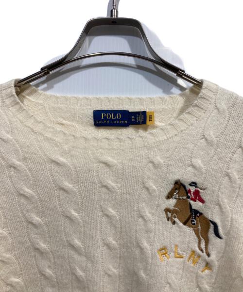 POLO RALPH LAUREN（ポロ・ラルフローレン）POLO RALPH LAUREN (ポロ・ラルフローレン) カシミヤ混ニット ホワイト サイズ:ＸＬの古着・服飾アイテム