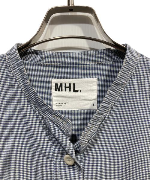 MHL（エムエイチエル）MHL (エムエイチエル) TINY GINGHAM COTTON P/O SHIRT ブルー サイズ:SIZE 1の古着・服飾アイテム