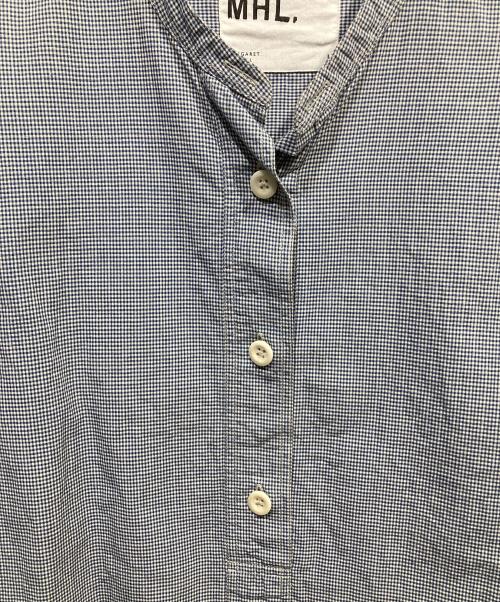 MHL（エムエイチエル）MHL (エムエイチエル) TINY GINGHAM COTTON P/O SHIRT ブルー サイズ:SIZE 1の古着・服飾アイテム