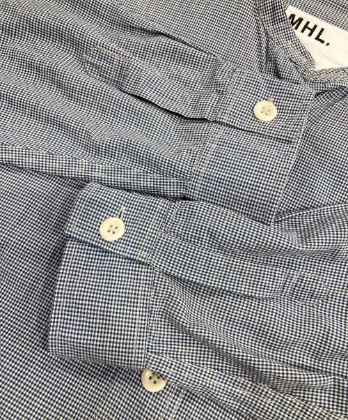 MHL（エムエイチエル）MHL (エムエイチエル) TINY GINGHAM COTTON P/O SHIRT ブルー サイズ:SIZE 1の古着・服飾アイテム