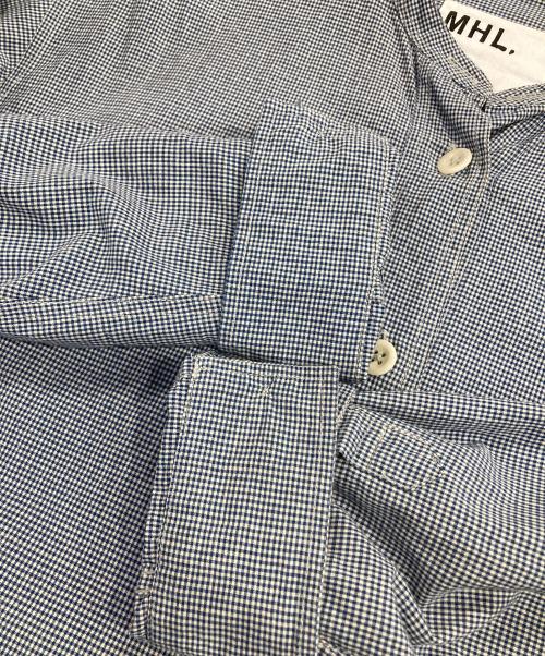 MHL（エムエイチエル）MHL (エムエイチエル) TINY GINGHAM COTTON P/O SHIRT ブルー サイズ:SIZE 1の古着・服飾アイテム