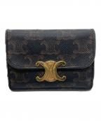 CELINEセリーヌ）の古着「トリオンフコンパクトカードケース」｜ブラウン