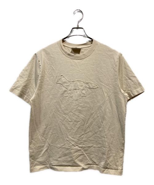 maison kitsune（メゾンキツネ）maison kitsune (メゾンキツネ) CRAFTED PROFILE FOX Tシャツ ベージュ サイズ:Lの古着・服飾アイテム