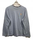 maison kitsuneメゾンキツネ）の古着「FOX HEAD PATCH REGULAR LONG-SLEEVED TEE-SHIRT」｜ブルー