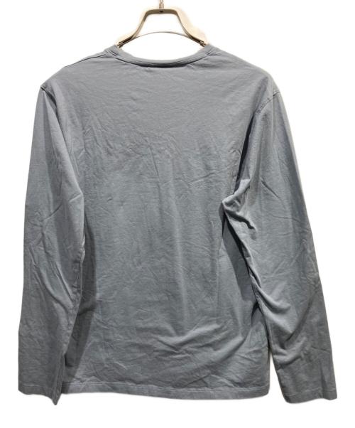 maison kitsune（メゾンキツネ）MAISON KITSUNE (メゾンキツネ) FOX HEAD PATCH REGULAR LONG-SLEEVED TEE-SHIRT ブルー サイズ:Lの古着・服飾アイテム