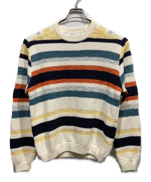 maison kitsune（メゾンキツネ）maison kitsune (メゾンキツネ) COMFORT STRIPED JUMPER マルチカラー サイズ:Lの古着・服飾アイテム