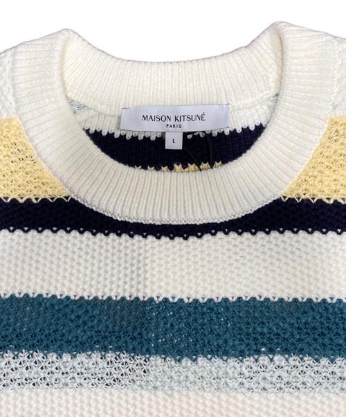 maison kitsune（メゾンキツネ）maison kitsune (メゾンキツネ) COMFORT STRIPED JUMPER マルチカラー サイズ:Lの古着・服飾アイテム