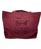 maison kitsuneメゾンキツネ）の古着「Fox Head Large Tote」｜レッド