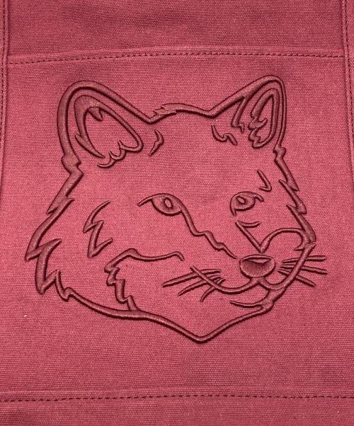 maison kitsune（メゾンキツネ）MAISON KITSUNE (メゾンキツネ) Fox Head Large Tote レッドの古着・服飾アイテム