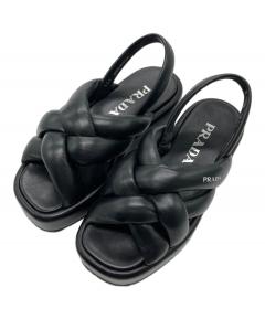 中古・古着通販】PRADA (プラダ) 三角ロゴサンダル ブラック サイズ:35
