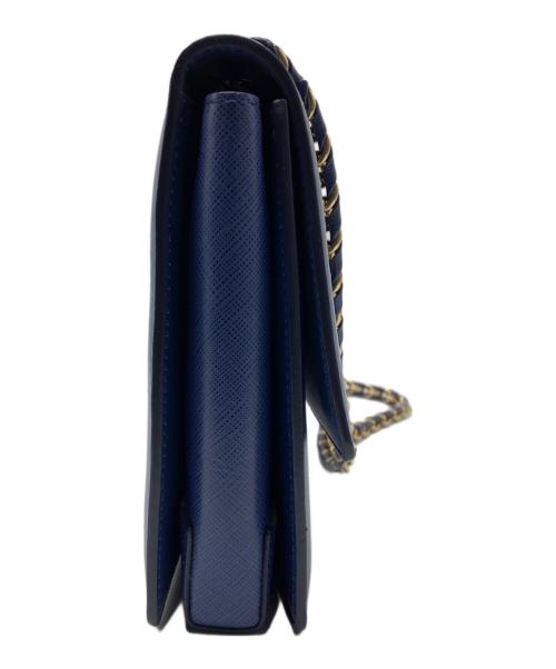 Salvatore Ferragamo（サルヴァトーレ フェラガモ）Salvatore Ferragamo (サルヴァトーレ フェラガモ) ヴァラリボンチェーンショルダーバッグ ブルーの古着・服飾アイテム