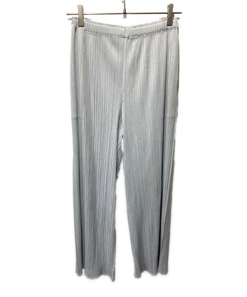 PLEATS PLEASE（プリーツプリーズ）PLEATS PLEASE (プリーツプリーズ) プリーツ マンスリーパンツ ブルー サイズ:4の古着・服飾アイテム