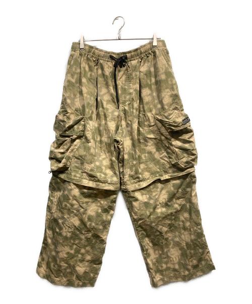 BoTT（ボット）BoTT (ボット) PAM (パム) カモ柄 2WAYワイドカーゴパンツ グリーン サイズ:XLの古着・服飾アイテム