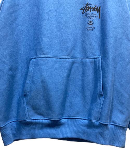 stussy（ステューシー）stussy (ステューシー) World Tour Hoodie Black ブルー サイズ:XLの古着・服飾アイテム