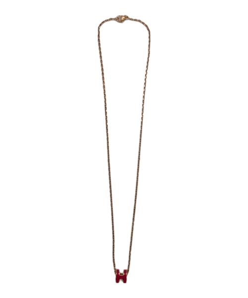 HERMES（エルメス）HERMES (エルメス) ミニポップアッシュ ネックレス ゴールド×ピンクの古着・服飾アイテム