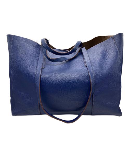 GIANNI CHIARINI（ジャンニ キアリーニ）GIANNI CHIARINI (ジャンニ キアリーニ) レザートートバッグ ネイビーの古着・服飾アイテム