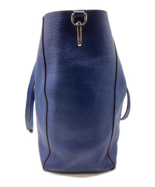 GIANNI CHIARINI（ジャンニ キアリーニ）GIANNI CHIARINI (ジャンニ キアリーニ) レザートートバッグ ネイビーの古着・服飾アイテム