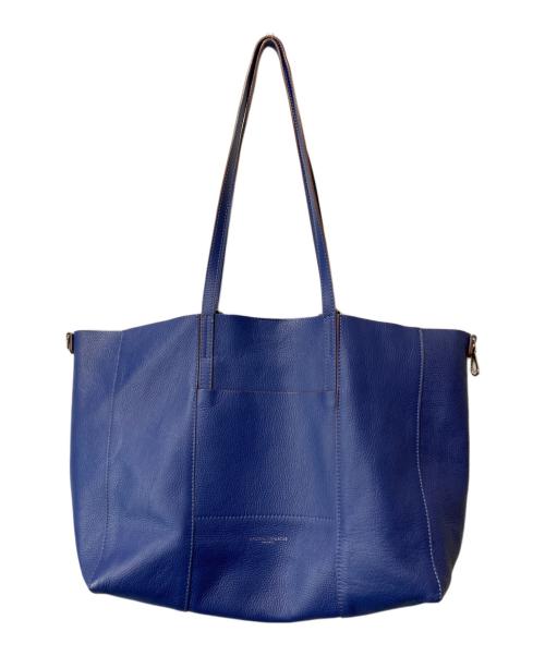 GIANNI CHIARINI（ジャンニ キアリーニ）GIANNI CHIARINI (ジャンニ キアリーニ) レザートートバッグ ネイビーの古着・服飾アイテム