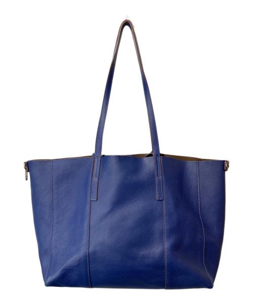 GIANNI CHIARINI（ジャンニ キアリーニ）GIANNI CHIARINI (ジャンニ キアリーニ) レザートートバッグ ネイビーの古着・服飾アイテム