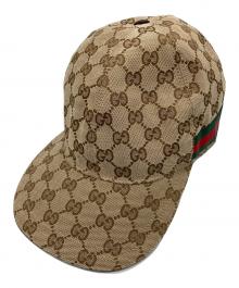 GUCCI（グッチ）の古着「GGキャンバス シェリーラインキャップ」｜ブラウン