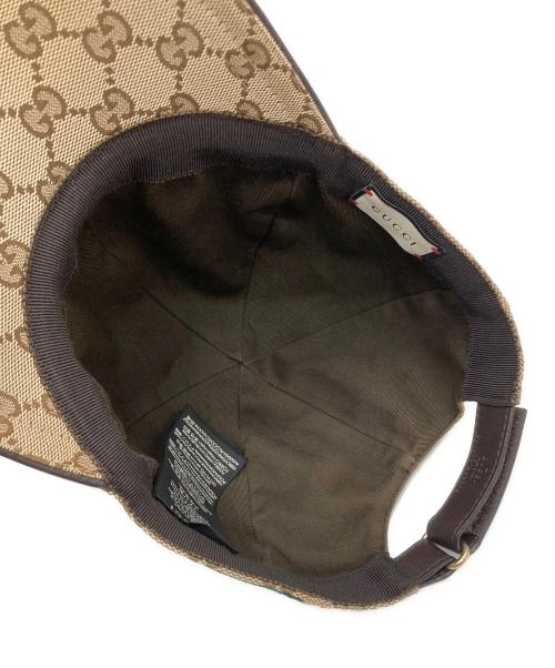 GUCCI（グッチ）GUCCI (グッチ) GGキャンバス シェリーラインキャップ ブラウン サイズ:Mの古着・服飾アイテム