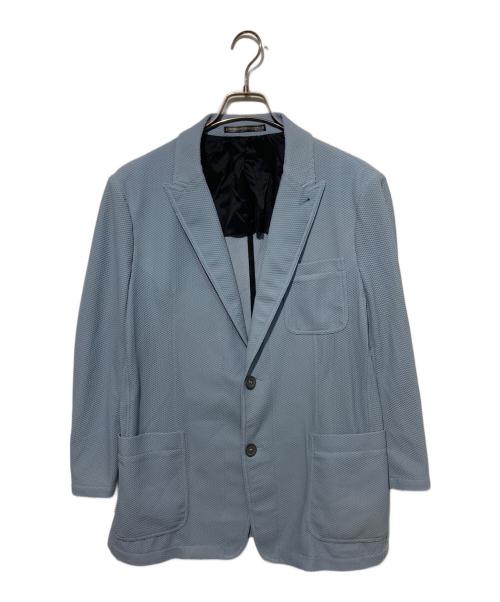 GIORGIO ARMANI（ジョルジョアルマーニ）GIORGIO ARMANI (ジョルジョアルマーニ) メッシュストレッチジャケット ブルー サイズ:56の古着・服飾アイテム