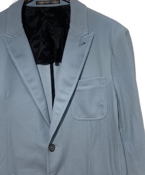 GIORGIO ARMANI（ジョルジョアルマーニ）GIORGIO ARMANI (ジョルジョアルマーニ) メッシュストレッチジャケット ブルー サイズ:56の古着・服飾アイテム