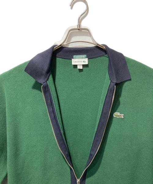 LACOSTE（ラコステ）LACOSTE (ラコステ) BEAMS (ビームス) 別注ニットジップカーディガン グリーン サイズ:XSの古着・服飾アイテム