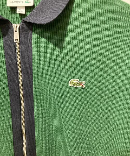 LACOSTE（ラコステ）LACOSTE (ラコステ) BEAMS (ビームス) 別注ニットジップカーディガン グリーン サイズ:XSの古着・服飾アイテム