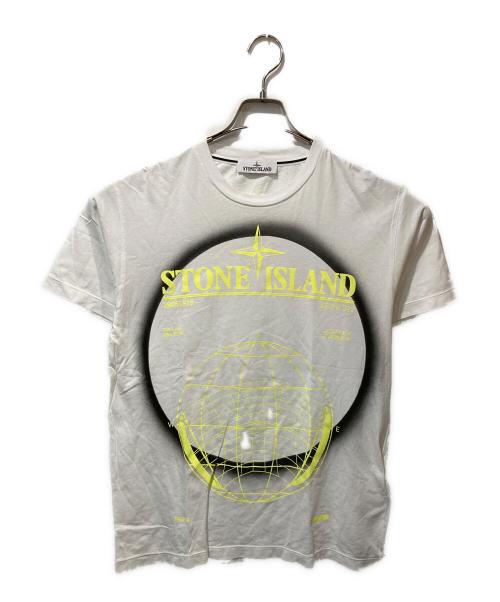 STONE ISLAND（ストーンアイランド）STONE ISLAND (ストーンアイランド) Solar EclipseコットンジャージーTシャツ ホワイト サイズ:Mの古着・服飾アイテム