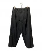 Y's for menワイズフォーメン）の古着「2タックウールワイドパンツ」｜ブラック