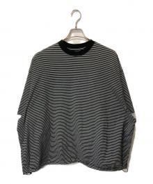 is-ness（イズネス）の古着「BALLOON BORDER SHORT SLEEVE T-SHIRT」｜ブラック×ホワイト