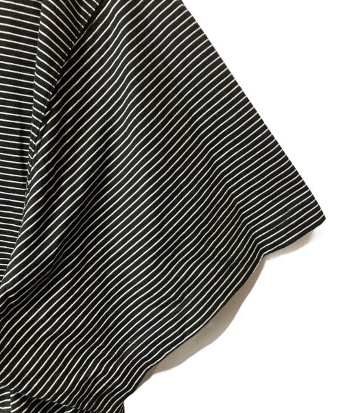 is-ness（イズネス）is-ness (イズネス) BALLOON BORDER SHORT SLEEVE T-SHIRT ブラック×ホワイト サイズ:Mの古着・服飾アイテム