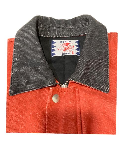 son of the cheese（（サノバチーズ））son of the cheese (（サノバチーズ）) WASHED DENIM WORK JACKET レッド サイズ:SIZE Lの古着・服飾アイテム