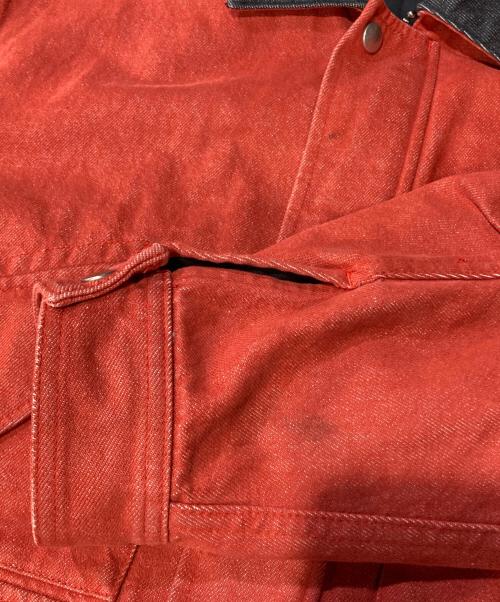 son of the cheese（（サノバチーズ））son of the cheese (（サノバチーズ）) WASHED DENIM WORK JACKET レッド サイズ:SIZE Lの古着・服飾アイテム