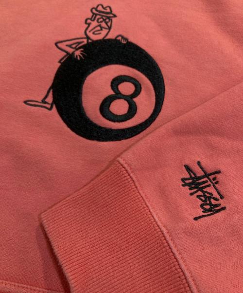 stussy（ステューシー）stussy (ステューシー) 8 Ball Man Embroidered Hoodie レッド サイズ:Mの古着・服飾アイテム