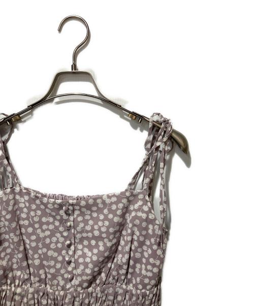 HER LIP TO（ハーリップトゥ）HER LIP TO (ハーリップトゥ) Cherry Pattern Strap Top パープル サイズ:Sの古着・服飾アイテム