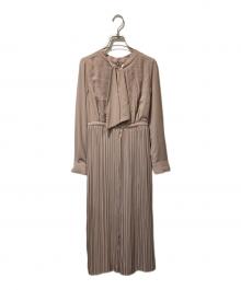 HER LIP TO（ハーリップトゥ）の古着「Viola Bow Pleated Dress」｜ベージュ