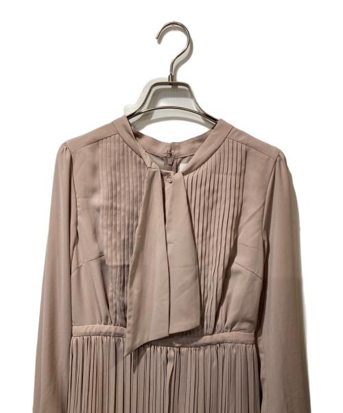 HER LIP TO（ハーリップトゥ）Her lip to (ハーリップトゥ) Viola Bow Pleated Dress ベージュ サイズ:Sの古着・服飾アイテム