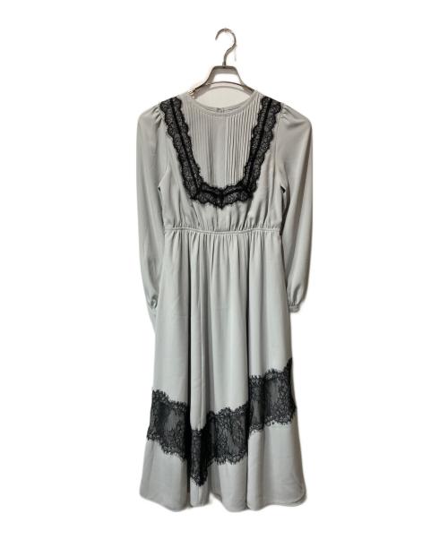 HER LIP TO（ハーリップトゥ）Her lip to (ハーリップトゥ) RosalineLace Trimmed Dress グレー サイズ:Sの古着・服飾アイテム