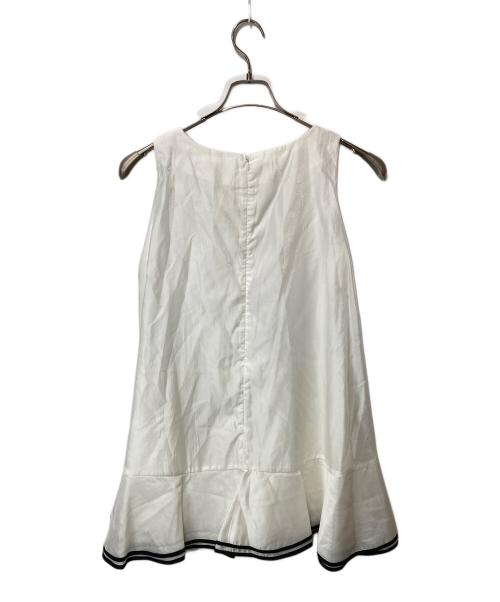 HER LIP TO（ハーリップトゥ）Her lip to (ハーリップトゥ) Bicolor Trim Flared Romper ホワイト サイズ:Mの古着・服飾アイテム