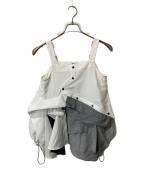 UN3D.アンスリード）の古着「PATTERN MIX SHIRT CAMISOLE」｜ホワイト