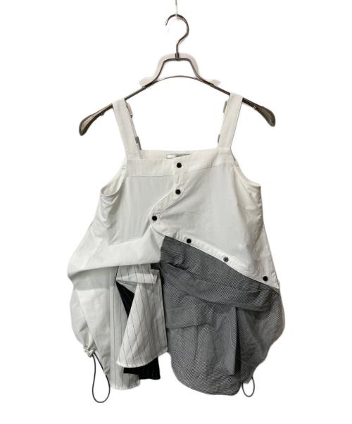 UN3D.（アンスリード）UN3D. (アンスリード) PATTERN MIX SHIRT CAMISOLE ホワイト サイズ:36の古着・服飾アイテム