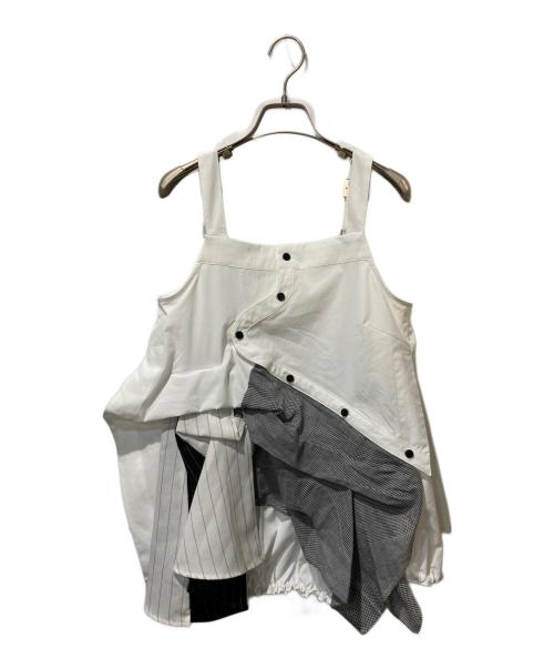 UN3D.（アンスリード）UN3D. (アンスリード) PATTERN MIX SHIRT CAMISOLE ホワイト サイズ:36の古着・服飾アイテム