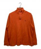 POLO RALPH LAURENポロ・ラルフローレン）の古着「ハーフジップスウェット」｜オレンジ