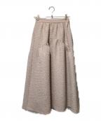HER LIP TOハーリップトゥ）の古着「Twinkle Jacquard Volume Skirtトゥインクル ジャガード ボリューム スカート」｜ベージュ