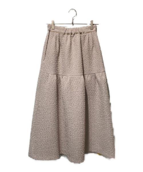 HER LIP TO（ハーリップトゥ）HER LIP TO (ハーリップトゥ) Twinkle Jacquard Volume Skirtトゥインクル ジャガード ボリューム スカート ベージュ サイズ:Mの古着・服飾アイテム