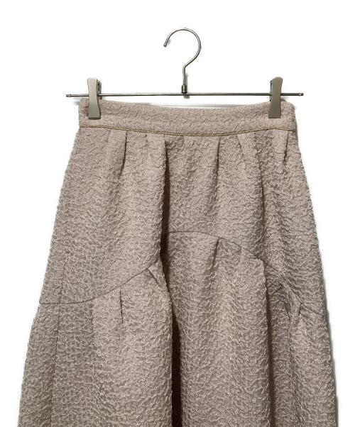 HER LIP TO（ハーリップトゥ）HER LIP TO (ハーリップトゥ) Twinkle Jacquard Volume Skirtトゥインクル ジャガード ボリューム スカート ベージュ サイズ:Mの古着・服飾アイテム